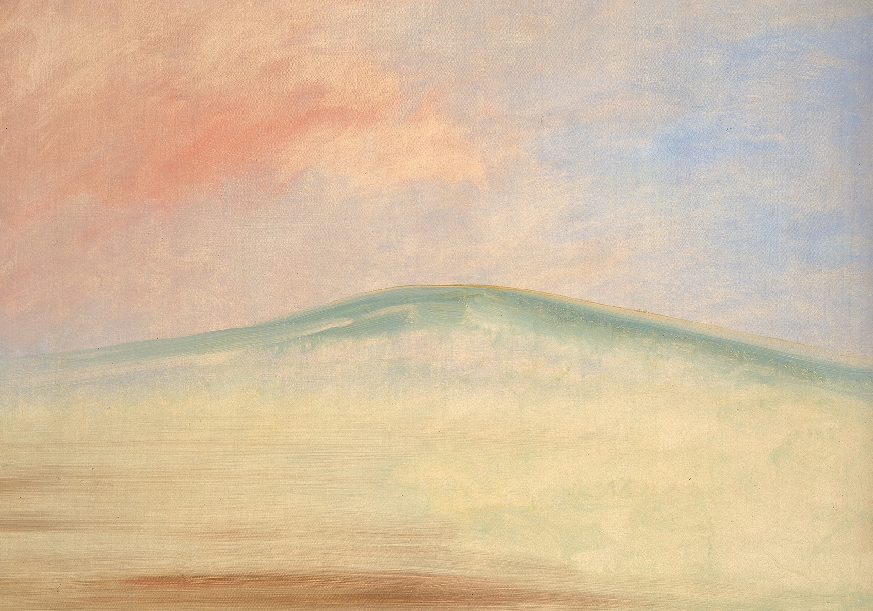 Landscape Background 3 by George Catlin, oil painting of a serene sunset over a tranquil landscape