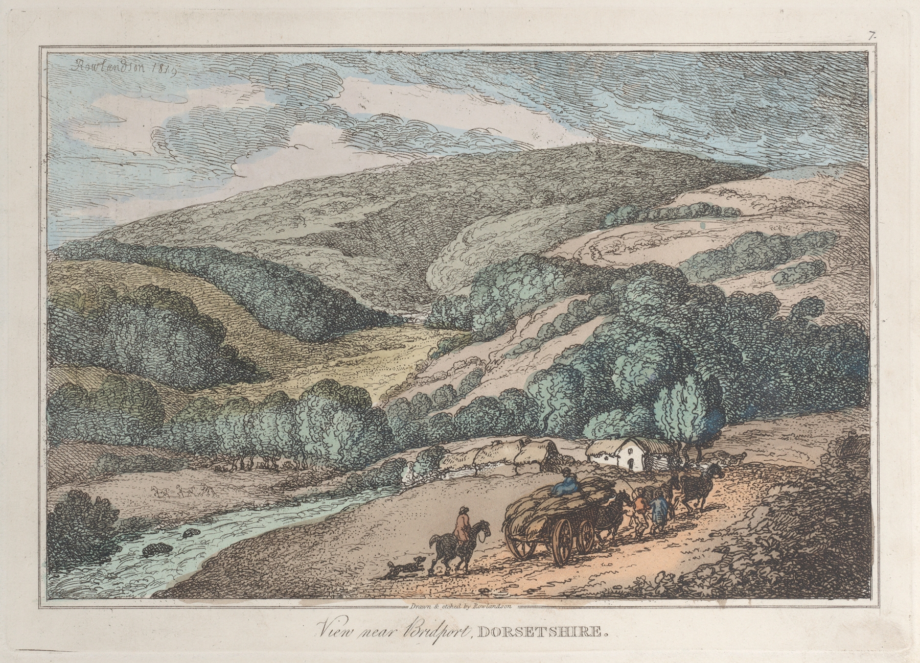 View near Bridport, Dorsetshire, by Thomas Rowlandson, public domain