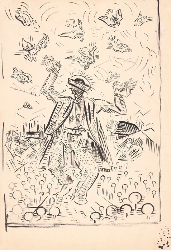 A vibrant painting titled 'Radosť' by Arnold Peter Weisz-Kubínčan.
