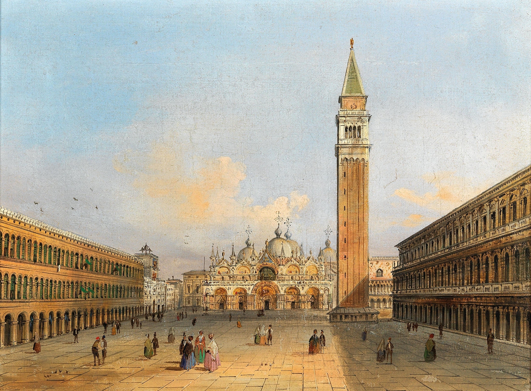 A view of St Mark’s Square and the Campanile, by Carlo Grubacs, public domain