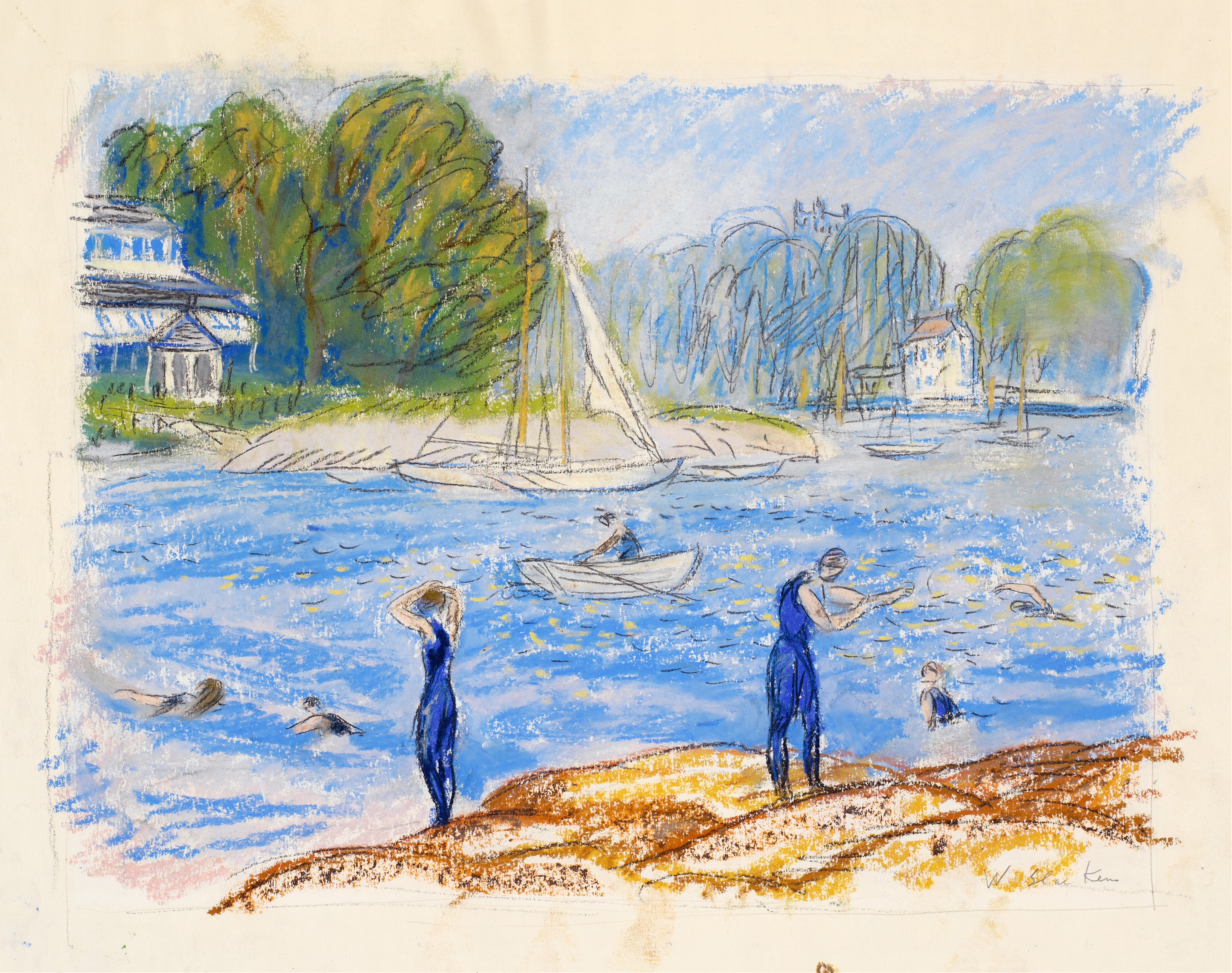 Bathers, Annisquam, by William James Glackens, public domain