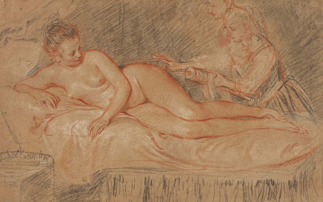A painting by Jean-Antoine Watteau depicting a serene allegorical scene.