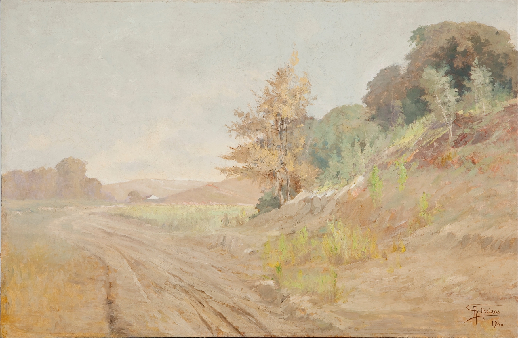 Landscape with soft haze, oil painting by Antonio Parreiras