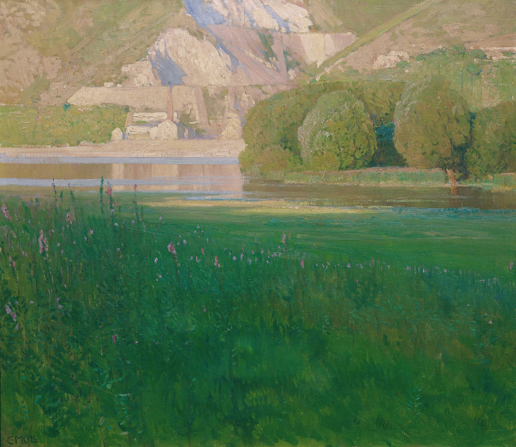 Abenddämmerung. Steinbruch an der Donau, oil on canvas by Carl Moll