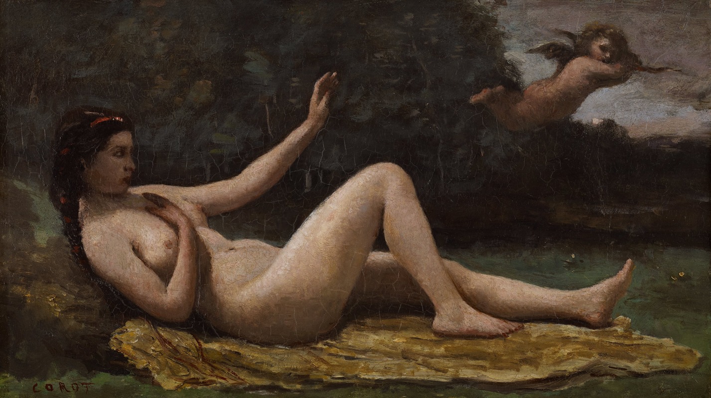 A painting by Jean-Baptiste-Camille Corot depicting the theme of love.