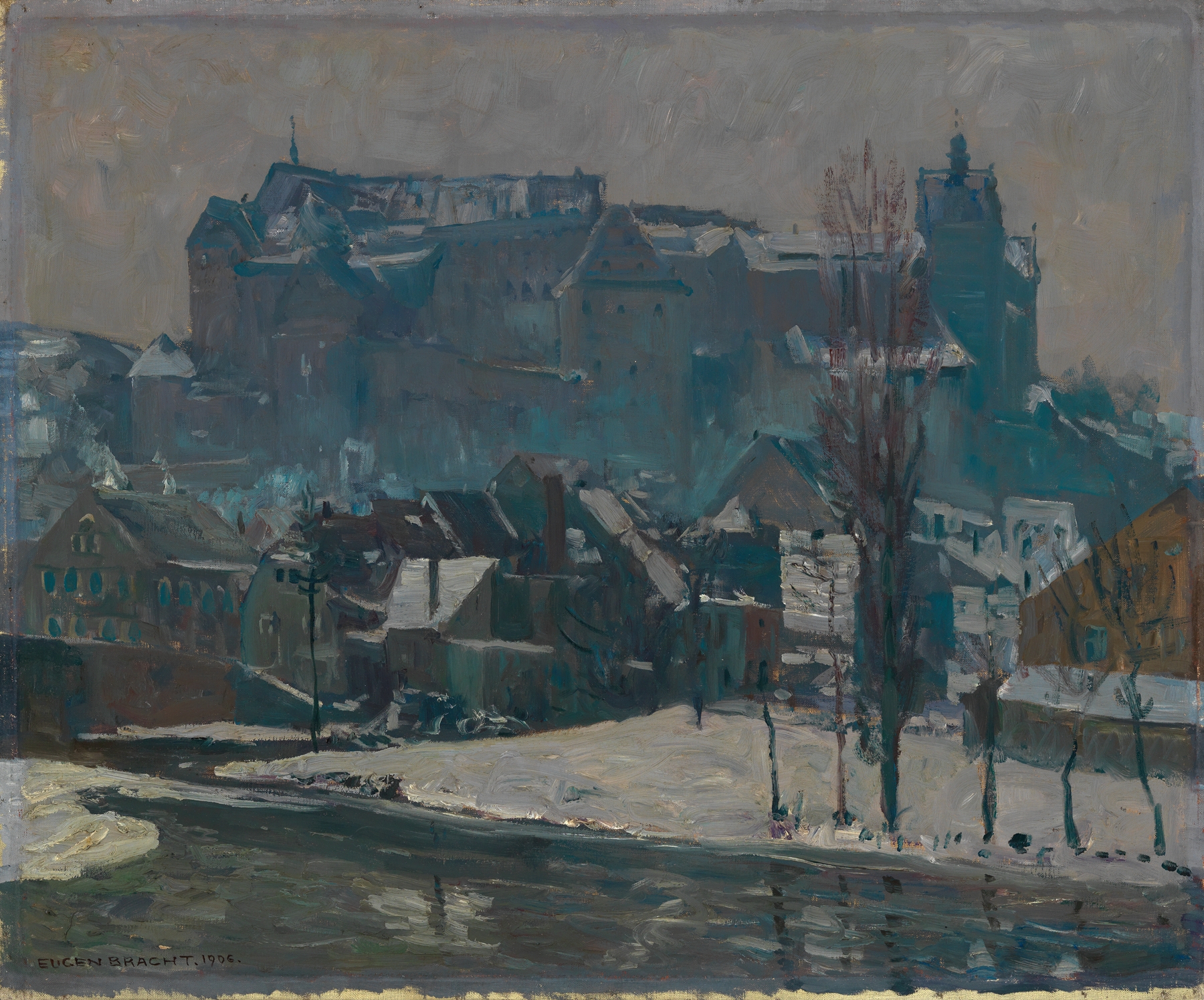 Kolditz an der Mulde im Schnee, by Eugen Bracht, public domain