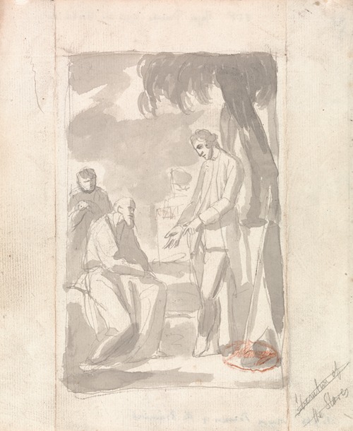 A portrait of Major Thomas Pearson with a Brahman, showcasing intricate details and rich colors.