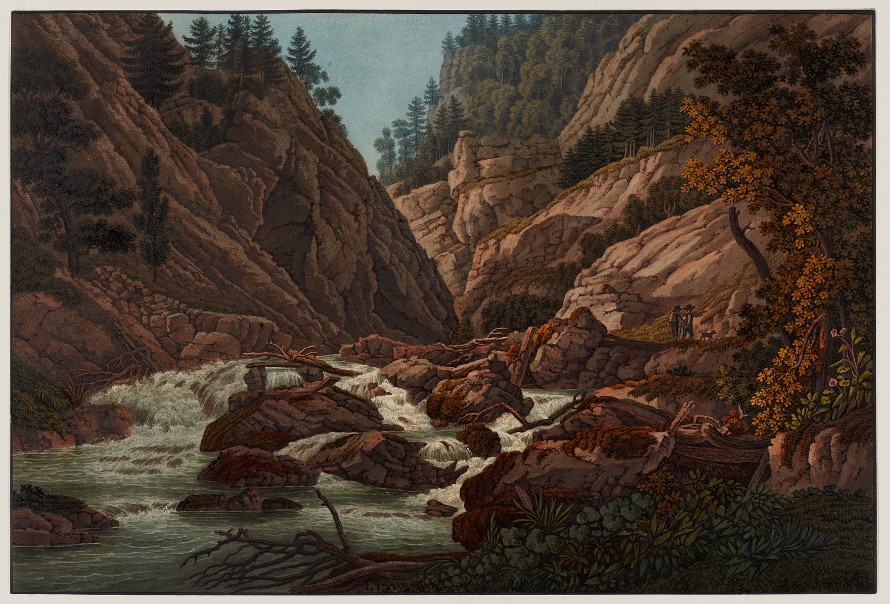 Landscape by Peter Birmann, Romanticism, depicting a tranquil scene with soft strokes and gentle hues.