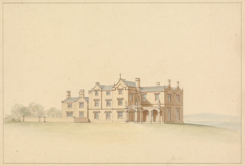 Design for a Tudoresque Villa by Lewis Vulliamy, ink on paper
