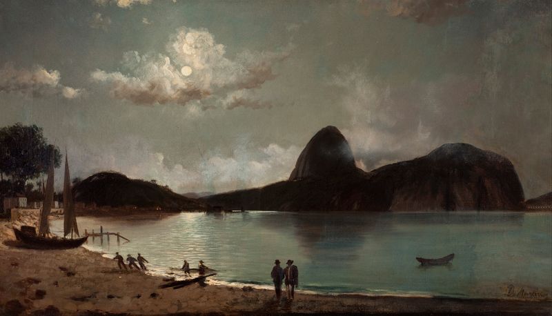Marine scene of Botafogo Beach by Eduardo de Martino, oil on canvas