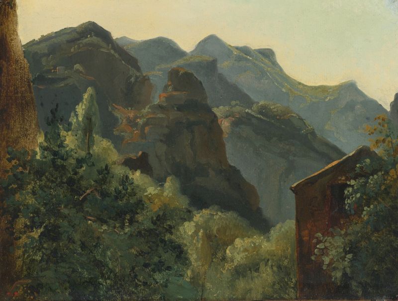Landscape in Auvergne by Théodore Rousseau, oil painting depicting a serene valley.