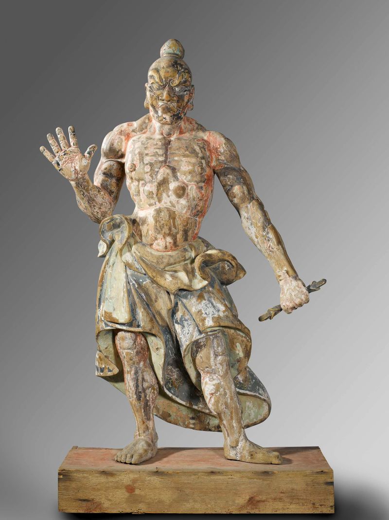 Escultura figurativa de un guardián del templo de Unknown Artist