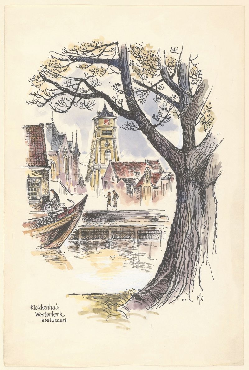 Obra de modernismo de Maarten Oortwijn que representa la torre de Westerkerk