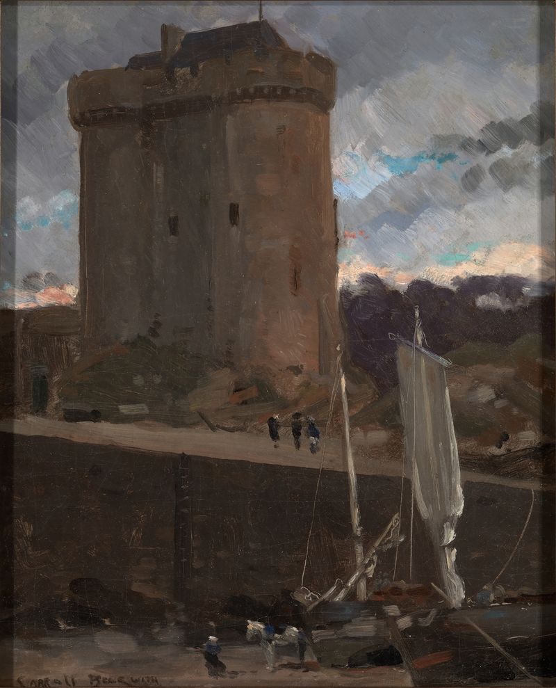 La Tour de Solidor em St. Severin, Normandia, pintura a óleo de James Carroll Beckwith