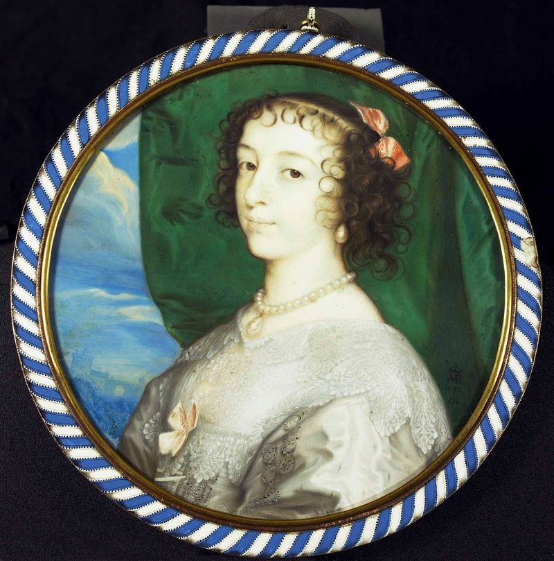 Retrato de Henriëtte Maria van Frankrijk, pergaminho de John Hoskins