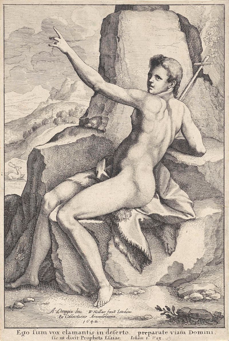 João Batista no deserto, gravura de Wenceslaus Hollar