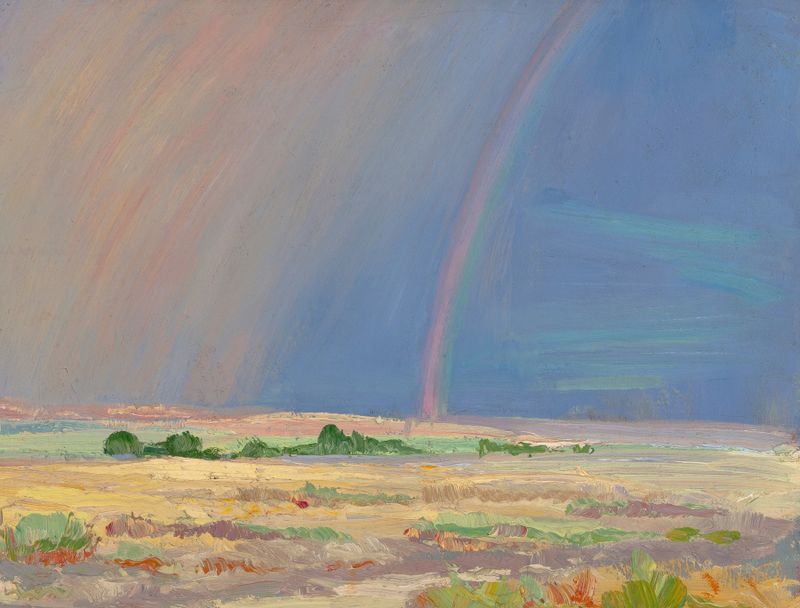 Paisaje de 'Cuatro Millas Sureste de Roswell, Nuevo México' de Arthur J. Hammond, medio desconocido