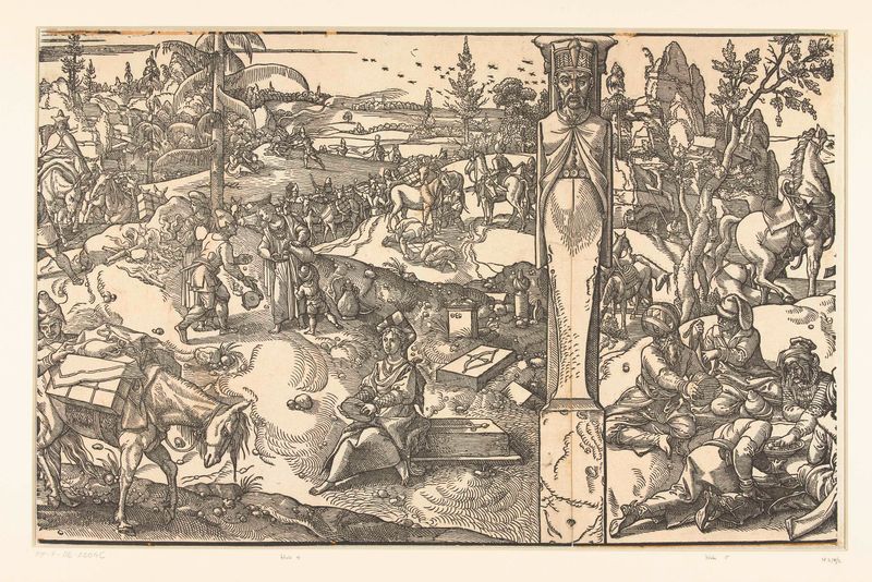 Genre scene depicting travelers resting, paper by Pieter Coecke van Aelst