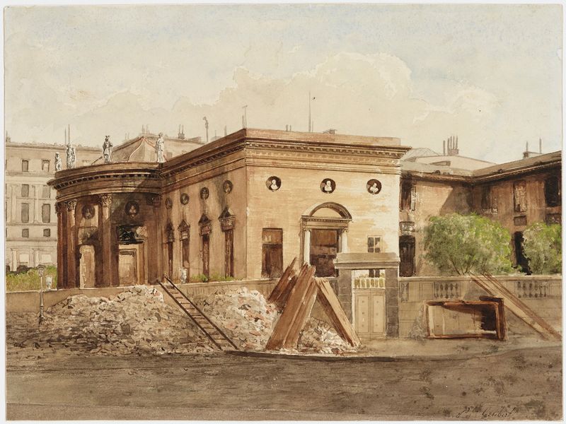 Ruínas do Hôtel de Salm, óleo sobre tela de Paul Jean Pierre Gélibert