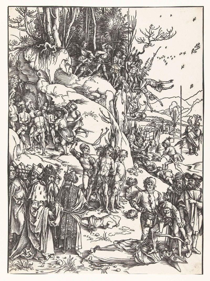 Religious scene depicting martyrdom, paper work by Albrecht Dürer
