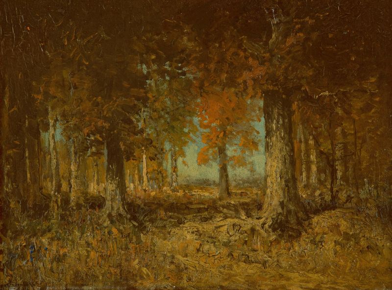 Edge of the Woods by Julian Onderdonk, oil painting depicting a tranquil forest scene