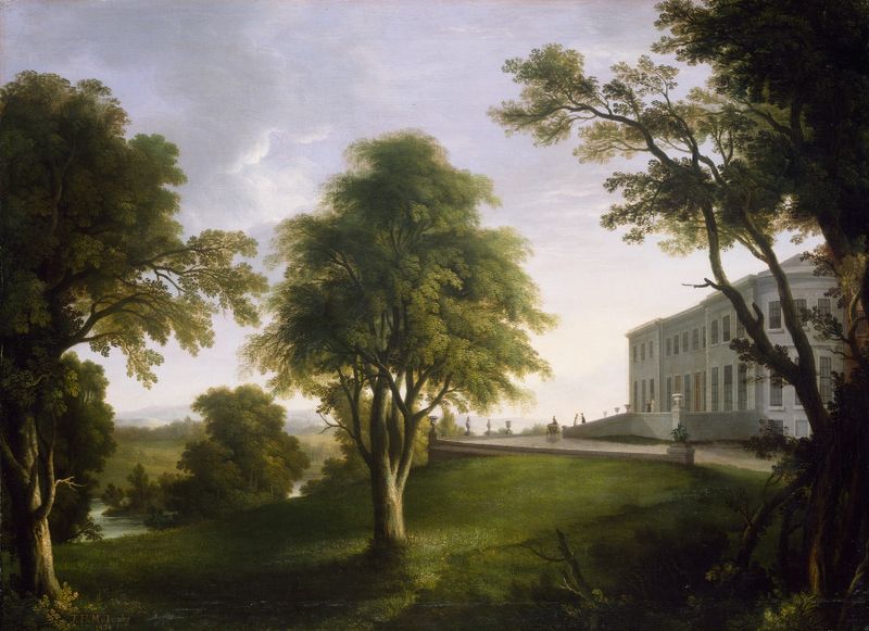 A Landscape with Curragh Chase, County Limerick, óleo sobre tela de Jeremiah Hodges Mulcahy