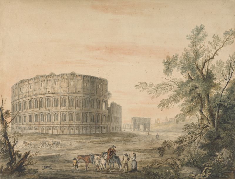 Colosseum, Rome, with Arch to the Left de George Robertson, meio desconhecido