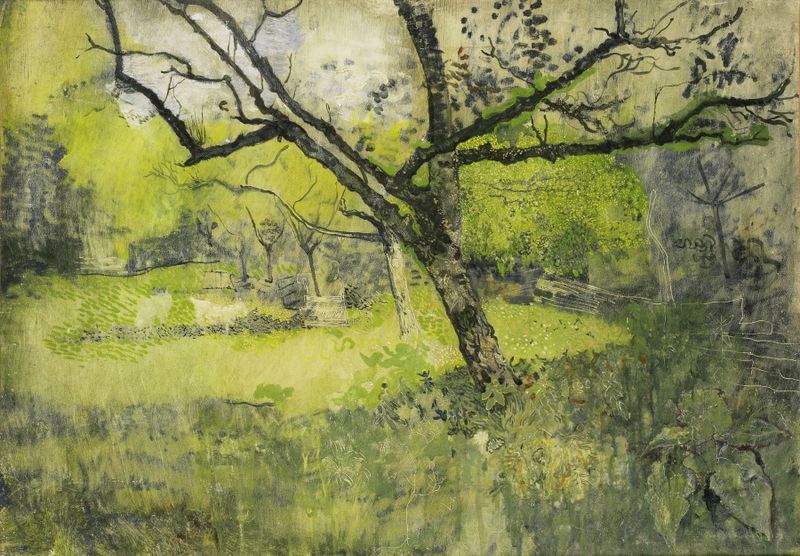 Orchard at Eemnes by Richard Nicolaüs Roland Holst, oil painting depicting lush trees and dappled light.