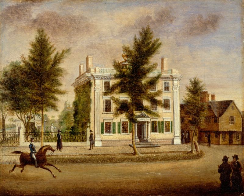 Fachada da Casa Pickman-Derby, óleo de Mary Jane Derby