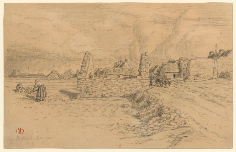 Obra abstracta Rostudel de Henri Rivière, con sombras y texturas ricas.