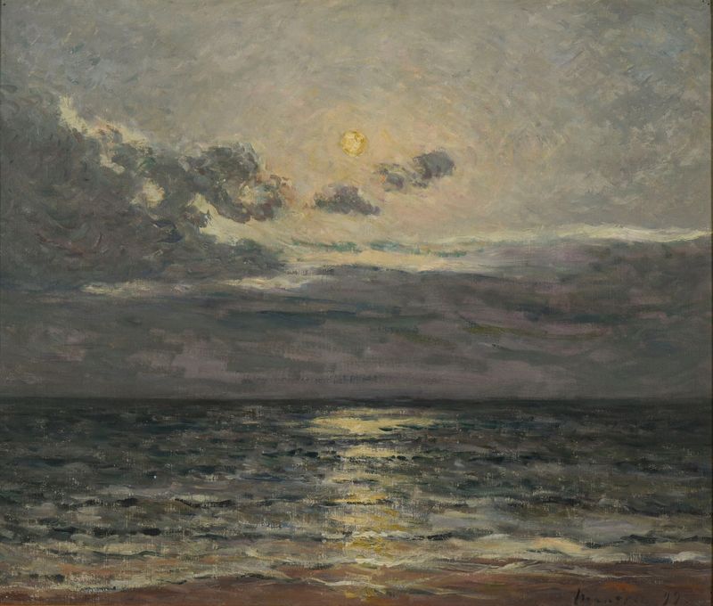 Effet de lune de Maxime Maufra, pintura a óleo que retrata uma costa iluminada pela lua