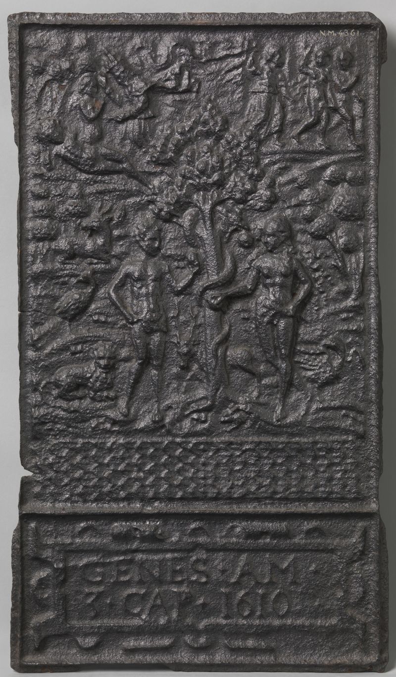 Cerámica que representa a Adán y Eva con el fruto prohibido, Unknown Artist