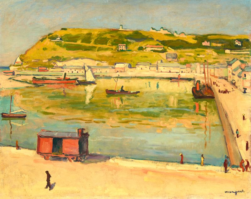 Escena costera al amanecer, óleo sobre lienzo de Albert Marquet