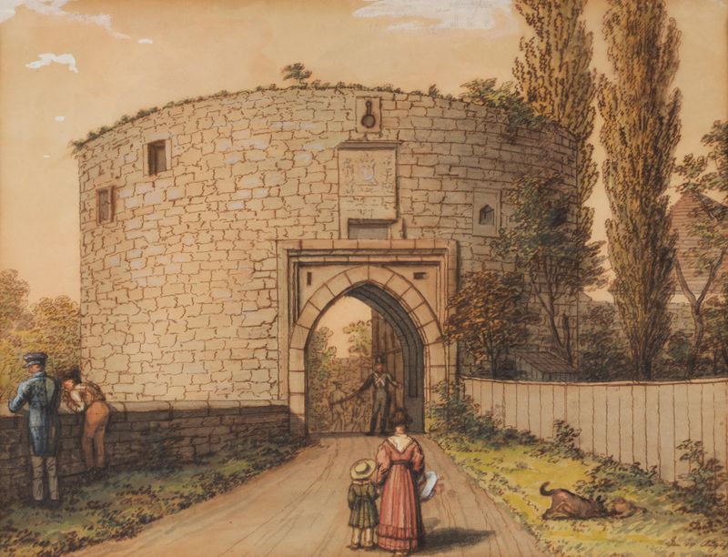 Arquitetura de Friedrichstor em óleo sobre tela de Johannes Maria Monsorno