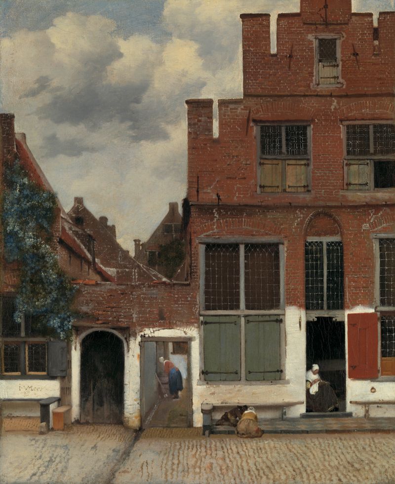 Houses in Delft, oil on canvas by Johannes Vermeer