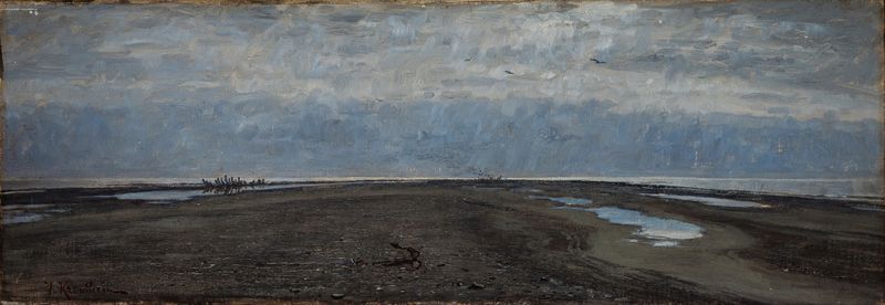 Landscape of Skaw Spit, oil on canvas by Johan Krouthén