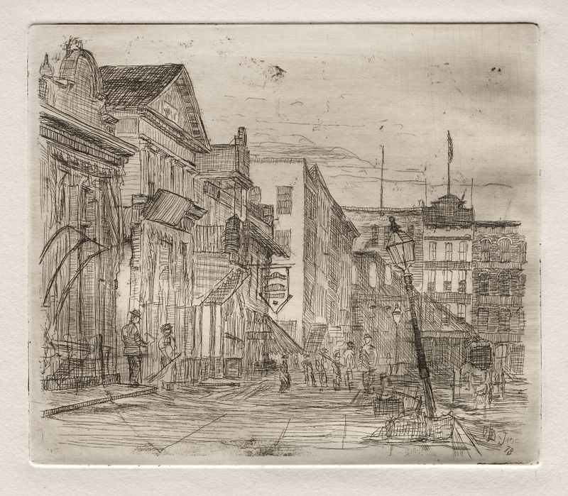 Southwest Corner, Public Square, Cleveland by Otto Henry Bacher, oil on canvas