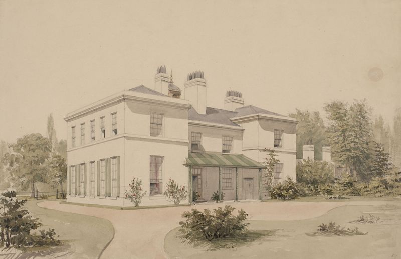Heathfield Hall, a Victorian architecture scene by Allen Edward Everitt
