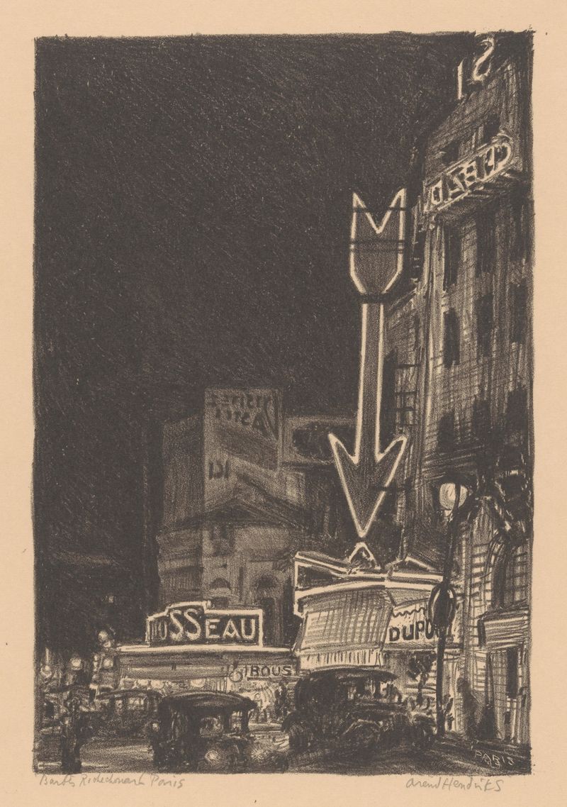 Post-Impressionism landscape by Arend Hendriks, depicting Barbès Rochechouart, Paris.