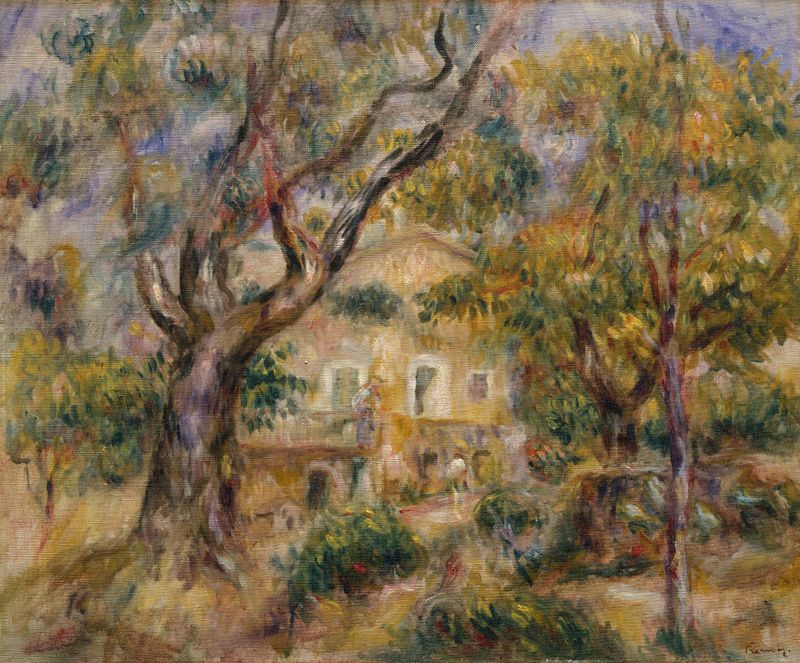 A Fazenda em Les Collettes, óleo de Pierre-Auguste Renoir