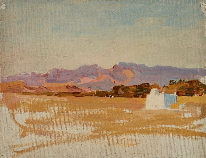 Sahara, óleo sobre tela de Jan Ciągliński, retratando areias douradas e um céu brilhante.