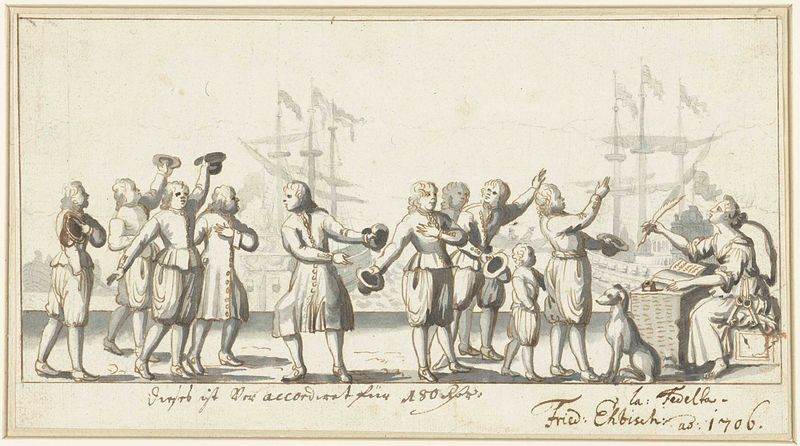 Escena histórica de figuras en conversación, pintura al óleo de Friedrich Ebisch