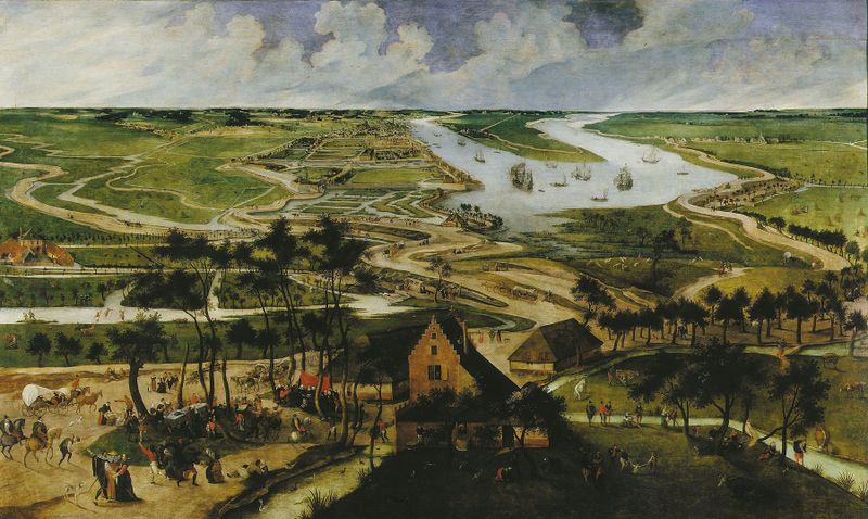 De Antwerpse polder en de Palinghuizen by Abel Grimmer, oil on panel