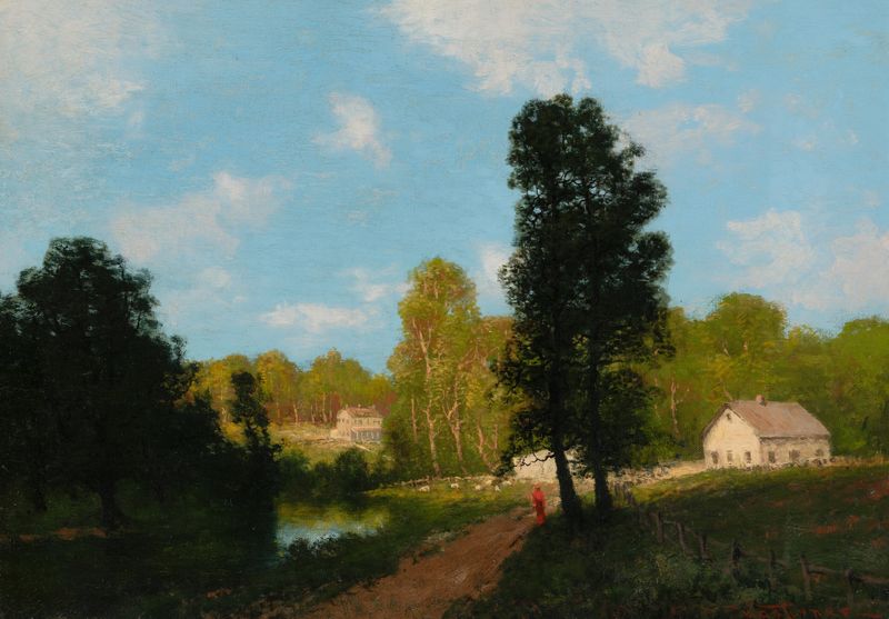 Afternoon Stroll by Julian Onderdonk, impressionism, depicting sunlight filtering through leaves.