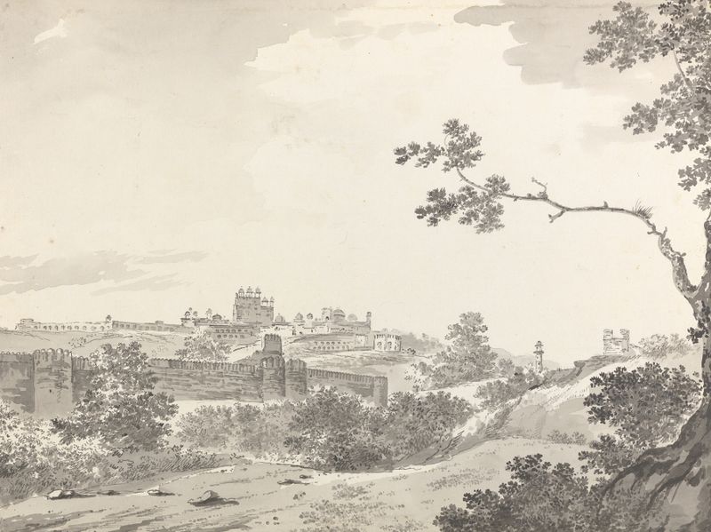 Paisagem em tinta sobre papel de William Hodges
