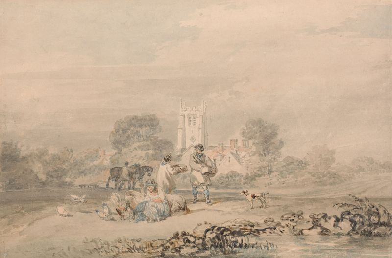 Campos de outono em óleo de Joseph Mallord William Turner