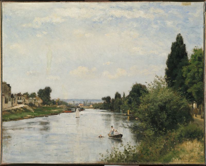 Landscape with River, óleo sobre lienzo de Stanislas Victor Edouard Lépine
