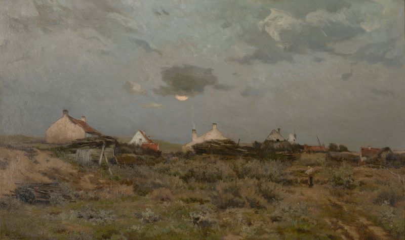Landscape of dunes with light effects, oil on canvas by Jacques Rosseels
