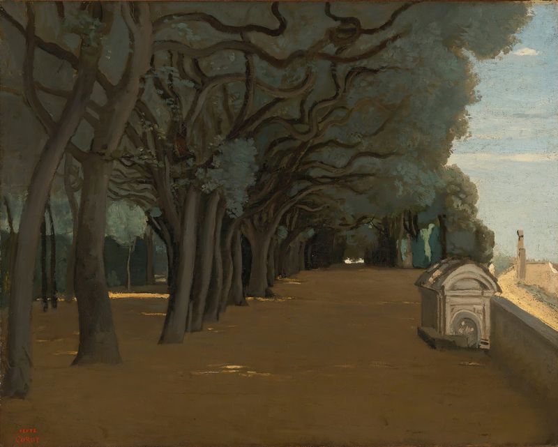 Paisagem com vegetação exuberante, óleo de Jean-Baptiste-Camille Corot