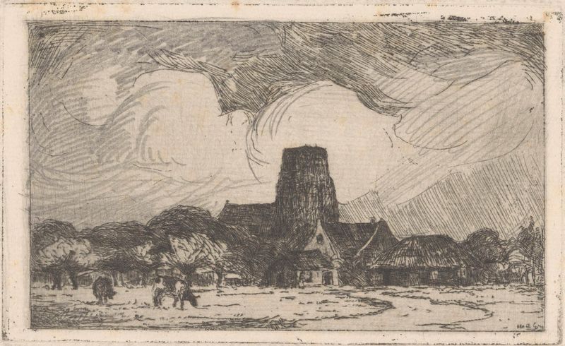 Ransdorp de Willem Adrianus Grondhout, una pintura de paisaje impresionista